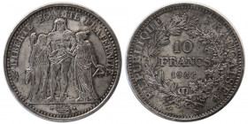 FRANCE, REPUBLIC. 1966. Silver Ten francs.