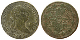 SPAIN, Carolus III. 1788. 4 Maravedis .