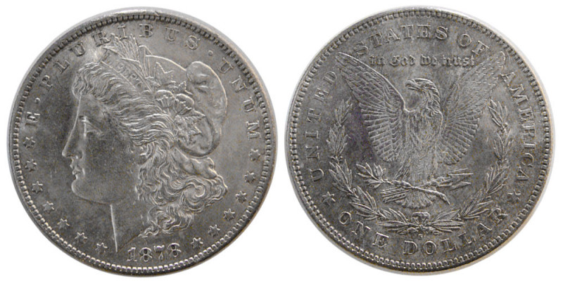 UNITED STATES. 1878-S. Morgan Silver Dollar (26.70 gm; 37 mm). Choice UNC. Toned...