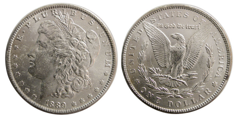 UNITED STATES. 1889. One Dollar. Choice UNC. Fully lustrous.