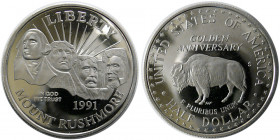 U. S. 1991 Mount Rushmore Copper Nickel Half Dollar
