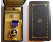 USA Purple Heart, unnamed, boxed in WWII “coffin” case.