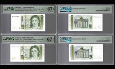 GERMANY-Federal Republic. Pick 37. Pair of 1991 5 Deutsche Mark.