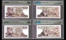 GREECE, Bank of Greece. Pick 198b. Pair of 1000 Drachmai Bank Notes.