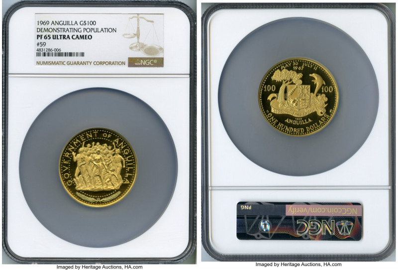 British Territory 8-Piece Certified gold & silver Proof Set 1969 Ultra Cameo NGC...