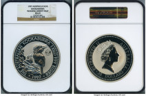 Elizabeth II silver "Kookaburra - Walking Liberty Half" 30 Dollars (Kilo) 1997 MS69 NGC, Perth mint, KM495. Privy mark struck to celebrate the 50th an...
