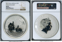 Elizabeth II silver "Year of the Rabbit" 30 Dollars (Kilo) 2011-P MS69 NGC, Perth mint, KM-Unl. 

HID09801242017

© 2022 Heritage Auctions | All Right...