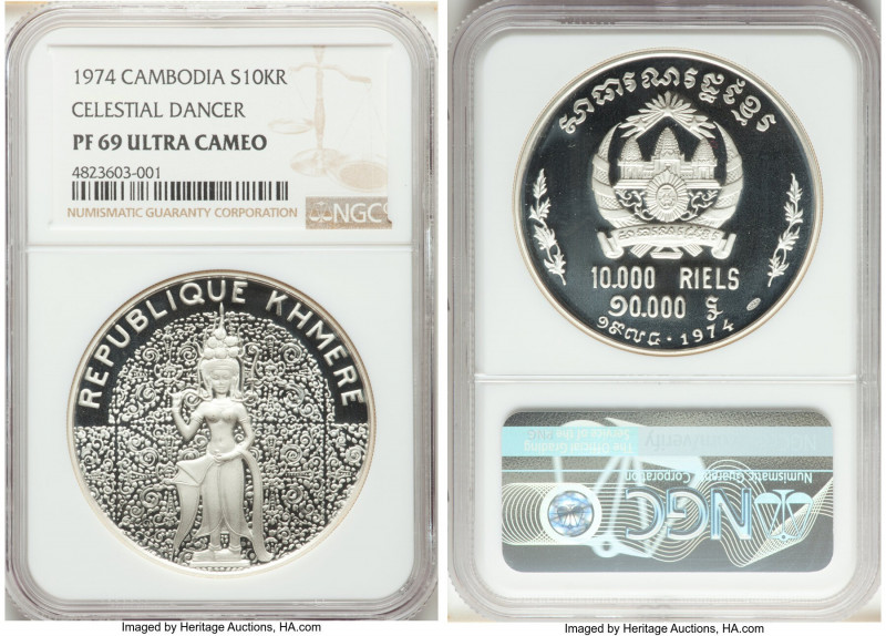 Republic Pair of Certified Assorted Proof Issues 1974 Ultra Cameo NGC, 1) "Templ...