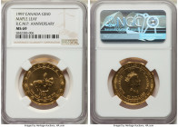 Elizabeth II gold "Maple Leaf - R.C.M.P. Anniversary" 50 Dollars 1997 MS69 NGC, Royal Canadian mint, KM305. AGW 0.9998 oz.

HID09801242017

© 2022 Her...