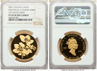 Elizabeth II gold Proof "The Mayflower" 350 Dollars 2001 PR69 Ultra Cameo NGC, Royal Canadian mint, KM433. Provincial Flowers Series. AGW 1.2232 oz.

...