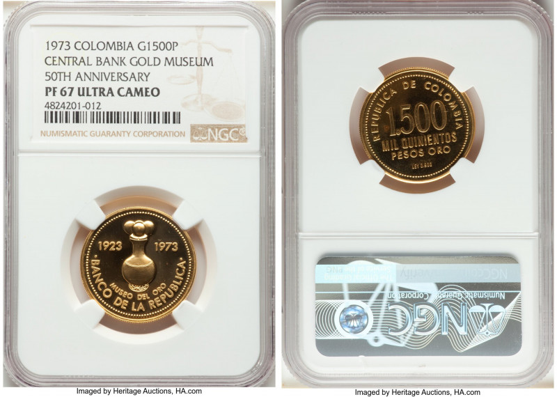 Republic gold Proof "Central Bank Gold Museum - 50th Anniversary" 1500 Pesos 197...