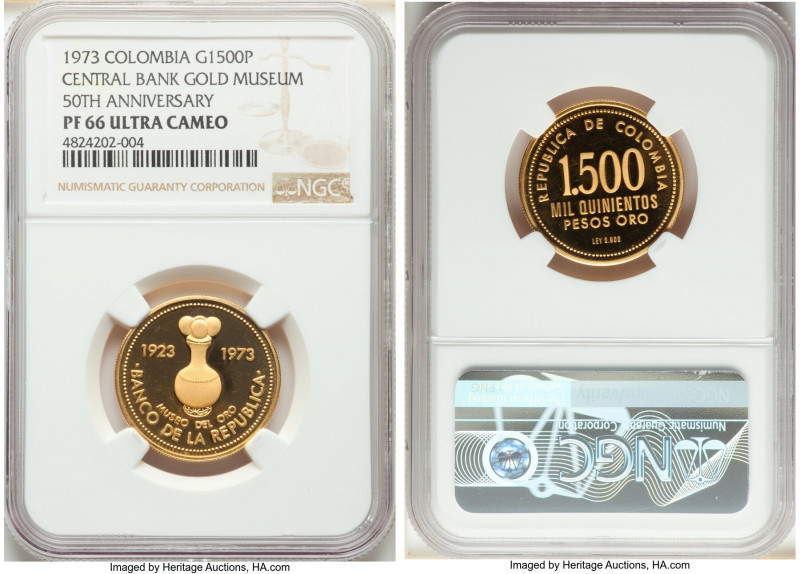 Republic gold Proof "Central Bank Gold Museum - 50th Anniversary" 1500 Pesos 197...