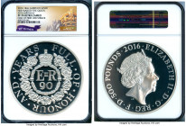 Elizabeth II silver Proof "90th Birthday" 500 Pounds (Kilo) 2016 PR70 Ultra Cameo NGC, KM-Unl. Maximum coin mintage: 450. One of the first 200 struck....
