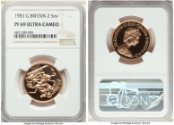 Elizabeth II 3-Piece Lot of Certified gold Proof Issues 1983 NGC, 1) 1/2 Sovereign - PR69 Cameo, KM922 2) Sovereign - PR69 Ultra Cameo, KM919 3) 2 Pou...
