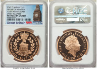 Elizabeth II gold Proof "House of Windsor - 100th Anniversary" 5 Pounds 2017 PR69 Ultra Cameo NGC, KM-Unl. Early Releases. Accompanied by green velvet...
