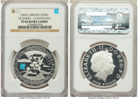Elizabeth II 3-Piece Certified gold & silver Proof "Olympics - Countdown" 5 Pounds 2009 PR69 Ultra Cameo NGC, 1) 5 Pounds, KM1121a 2) Piefort 5 Pounds...