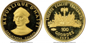 Republic gold Proof "Christopher Columbus" 100 Gourdes 1973 PR67 Ultra Cameo NGC, KM107. Mintage: 915. AGW 0.042 oz. 

HID09801242017

© 2022 Heritage...