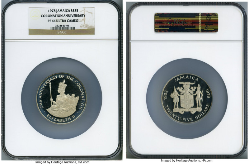 Elizabeth II Proof "25th Anniversary of Coronation" 25 Dollars 1978 PR66 Ultra C...