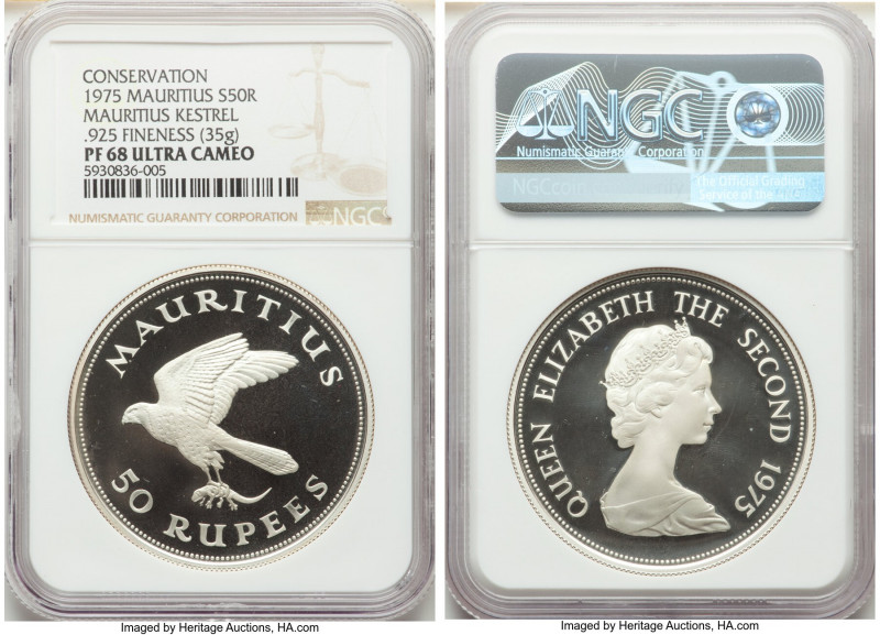 British Colony. Elizabeth II Pair of Certified Proof "Conservation" Issues 1975 ...