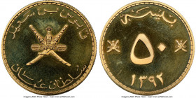Qabus bin Sa'id gold Proof 50 Baisa AH 1392 (1972) PR66 Ultra Cameo NGC, KM46. Mintage: 50. AGW 0.38 oz. 

HID09801242017

© 2022 Heritage Auctions | ...