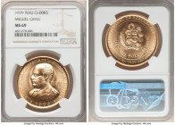 Republic gold "Miguel Grau" 100000 Soles (1 oz) 1979-LM MS69 NGC, Lima mint, KM282. Mintage: 10,000. Struck in remembrance of Peruvian naval officer M...