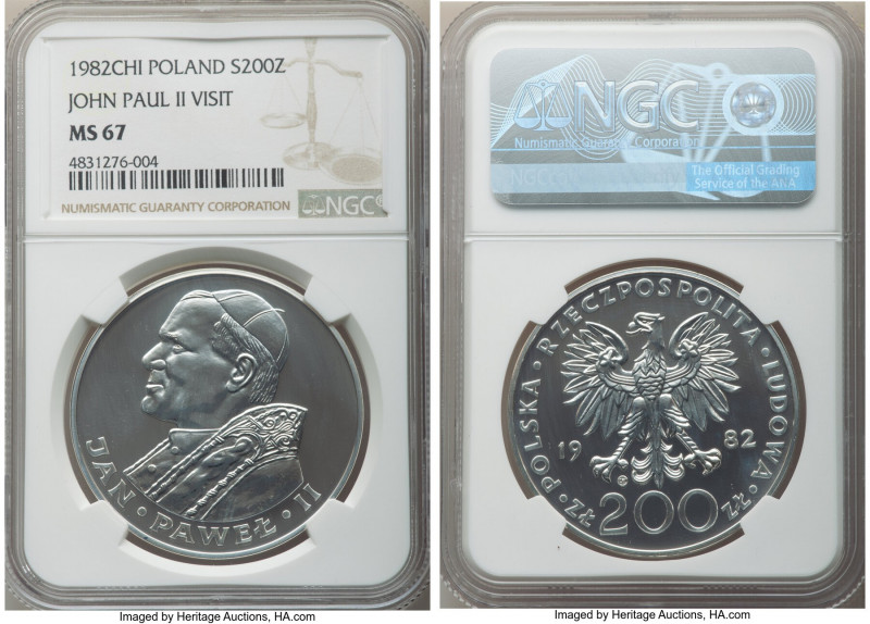 People's Republic 2-Piece Certified "Pope John Paul II Visit" Set 1982-CHI NGC, ...