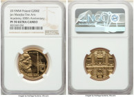Republic gold Proof "Jan Matejko Fine Arts Academy 200th Anniversary" 200 Zlotych 2019-MW PR70 Ultra Cameo NGC, Warsaw mint, KM-Unl. Sold with box of ...