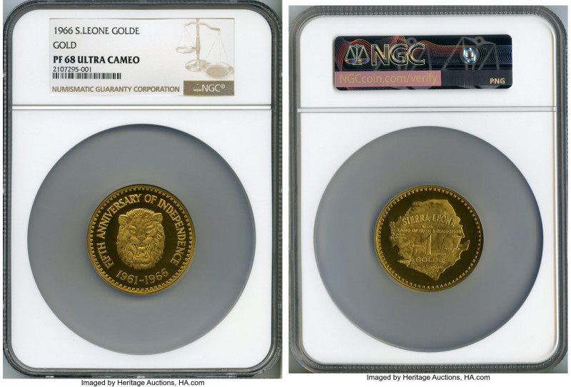 Republic 3-Piece Certified gold "5th Anniversary of Independence" Golde Proof Se...