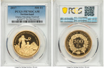 Confederation gold Proof "Glarus Shooting Festival" 500 Francs 2017 PR70 Deep Cameo PCGS, KM-X-Unl., Häb-100a. Mintage: 220.

HID09801242017

© 2022 H...