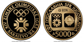 Republic gold Proof "Emblem" 5000 Dinara 1982 PR68 Deep Cameo PCGS, KM95. Struck for the 1984 Winter Olympics. AGW 0.2315 oz. 

HID09801242017

© 2022...