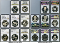8-Piece Lot of Certified Assorted Issues NGC, includes issues of Bahrain, Ethiopia, Sudan, Transnistria, Turkmenistan, and Zaire, including both Proof...