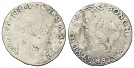 BOLOGNA
Giulio III (Giovanni Maria Ciocchi), 1550-1555.
Bianco.
Ag gr. 4,73
Dr. IVLIVS III PONT MAX. Busto a d., con piviale decorato.
Rv. BONONI...