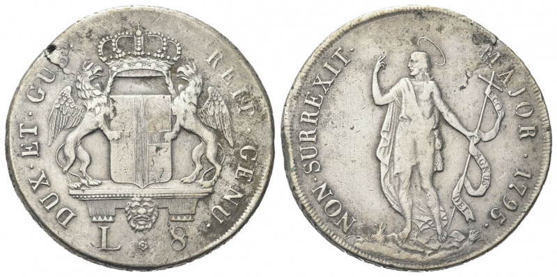 GENOVA
Dogi Biennali, 1528-1797. III Fase, 1637-1797.
8 Lire 1795.
Ag gr. 32,...