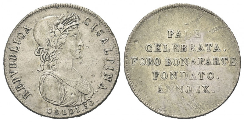 MILANO
Repubblica Cisalpina, 1800-1802.
30 Soldi a. IX (1801) - Busto grande....