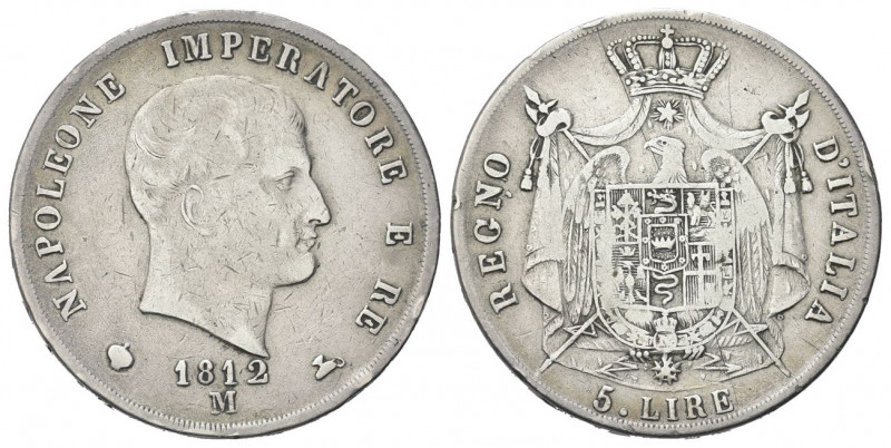 MILANO
Napoleone I Re d’Italia, 1805-1814.
5 Lire 1812, II Tipo, puntali aguzz...