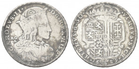 NAPOLI
Carlo II di Spagna, Re di Napoli e Sicilia, 1665-1700.
Mezzo Ducato da 50 Grana 1689 AG/A.
Ag gr. 12,35 
Dr. CAROLVS II - D G REX HISP. Bus...