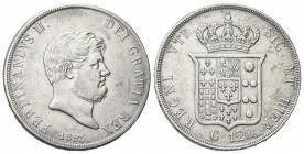 NAPOLI
Ferdinando II di Borbone, 1830-1859.
Piastra da 120 Grana 1853.
Ag
Dr. Testa barbuta a d.; sotto, la data.
Rv. Stemma coronato. 
Pannuti ...