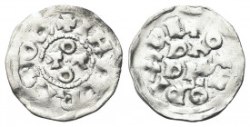 PAVIA
Ottone I e II di Sassonia, 962-967.
Denaro.
Ag gr. 1,27
Dr. INPERATOR. Le lettere OTTO disposte a croce.
Rv. OTTO PIVS REX. PA / PIA. Iscri...