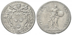 ROMA
Innocenzo XII (Antonio Pignatelli), 1691-1700.
Testone 1698 a. VII.
Ag gr. 8,77
Dr. INNOCEN XII - PONT M A VII. Stemma sormontato da triregno...