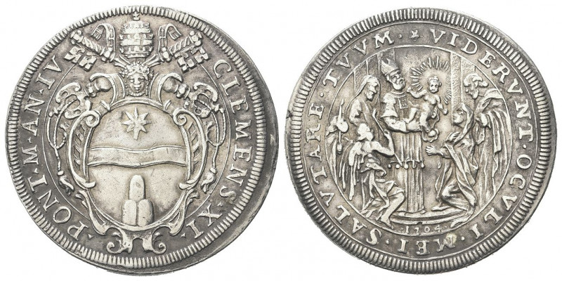 ROMA
Clemente XI (Gian Francesco Albani), 1700-1721.
Piastra 1704 a. IV.
Ag g...