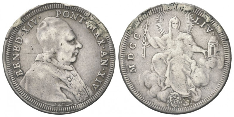 ROMA
Benedetto XIV (Prospero Lorenzo Lambertini), 1740-1758.
Mezzo Scudo roman...
