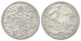 ROMA
Clemente XIII (Carlo Rezzonico), 1758-1769. 
Giulio 1760 a. III.
Ag gr. 2,63
Dr. CLEM XIII - PONT M A III. Stemma sormontato da chiavi decuss...