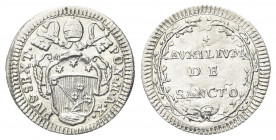 ROMA
Pio VI (Giannangelo Braschi), 1775-1799.
Grosso 1785 a. X.
Ag gr. 1,37
Dr. PIVS SEXT - PON M A X. Stemma ovale sagomato, chiavi con doppi cor...