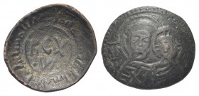 SICILIA
Guglielmo I, Re di Sicilia, 1154-1166.
Frazione di Follaro, zecca di Messina.
Æ gr. 1,37
Dr. Legeda cufica. REX / W. Iscrizione disposta s...