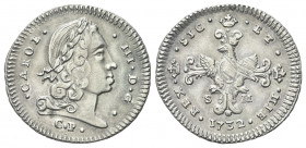 SICILIA
Carlo III (poi VI) d’Asburgo, Re di Spagna e di Napoli 1707-1711, Imperatore d’Austria e re di Napoli, 1711-1734.
Tre Tarì 1732.
Ag gr. 7,3...