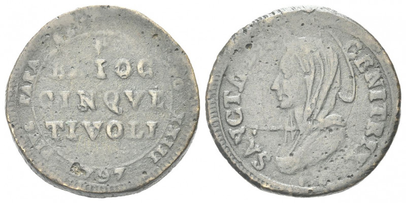 TIVOLI
Pio VI (Giannangelo Braschi), 1775-1799.
Madonnina da 5 Baiocchi 1797 a...