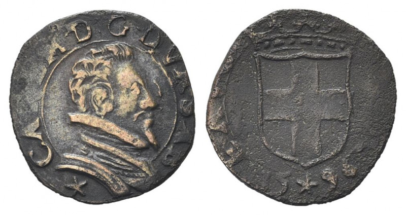 SAVOIA ANTICHI
Carlo Emanuele I, 1580-1630.
Forte 1596.
Mi gr. 1,74
Dr. CAR ...