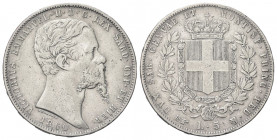 REGNO DI SARDEGNA
Vittorio Emanuele II, 1849-1861.
5 Lire 1860 Torino.
Ag
Dr. Testa del sovrano rivolta a d.
Rv. Stemma sabaudo crociato sormonta...