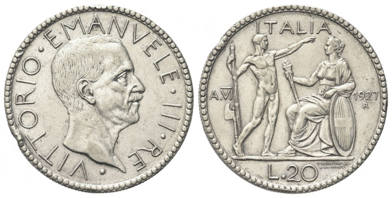 REGNO D’ITALIA
Vittorio Emanuele III, 1900-1943.
20 Lire 1927 a. VI Roma, Litt...