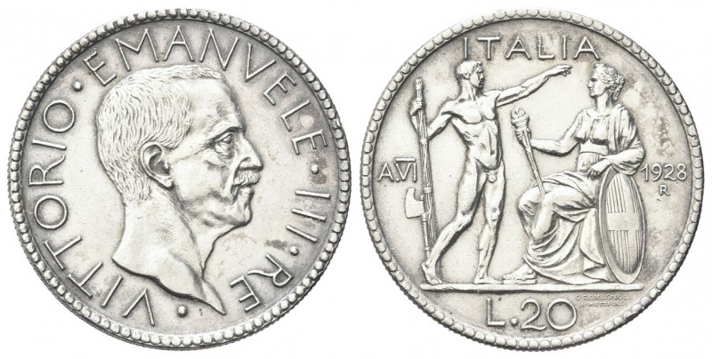 REGNO D’ITALIA
Vittorio Emanuele III, 1900-1943.
20 Lire 1928 a. VI Roma, Litt...